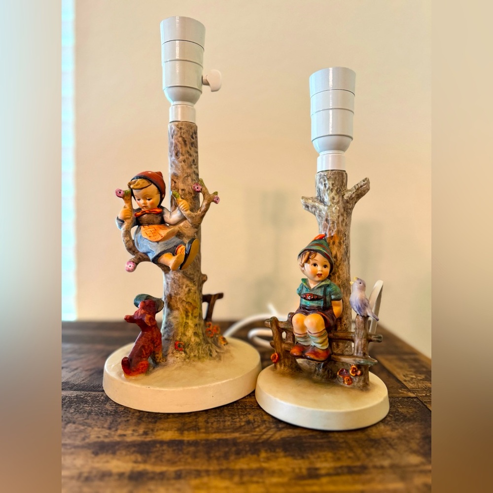 Vintage 1970 Goebel Hummel Lamps set of 2